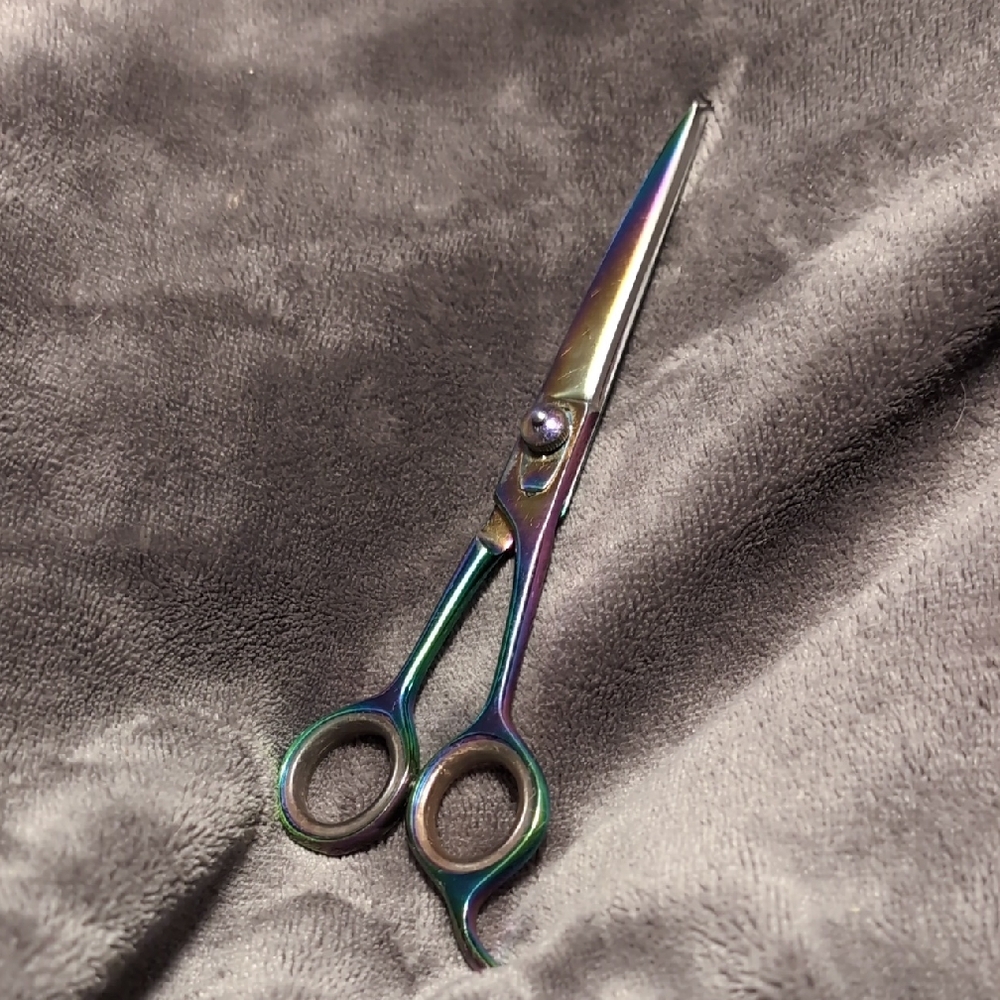 Michael Tisserland rainbow curved dog grooming shears 7.5"